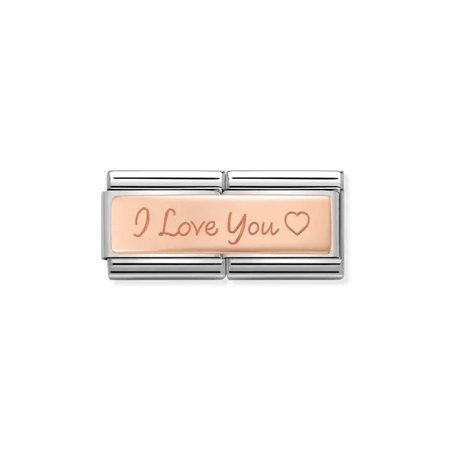 Nomination Composable Double Link Rose Gold - I Love You With Heart