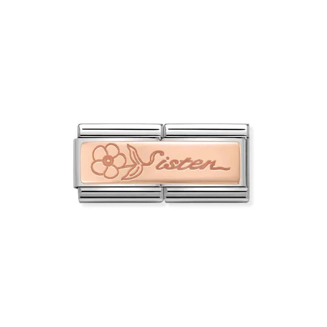 Nomination Composable Double Link Rose Gold - Sister With Flower