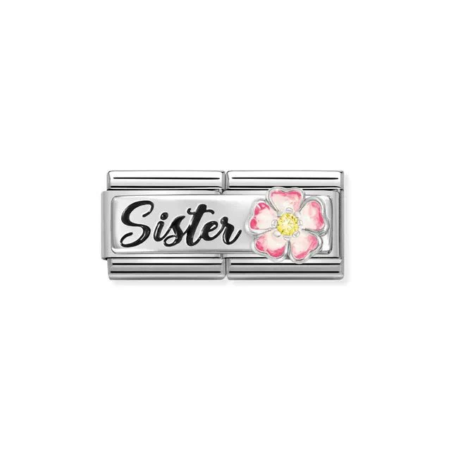 Nomination Composable Double Link - Sister Pink Flower