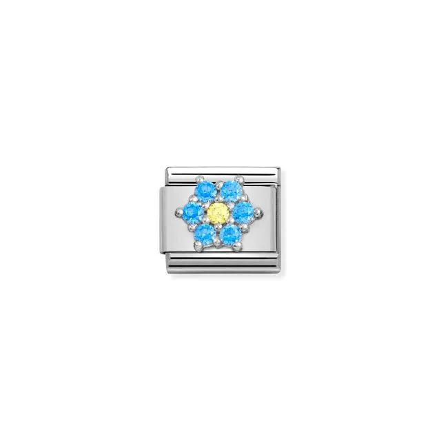 Nomination Composable Link - Blue And Yellow Flower