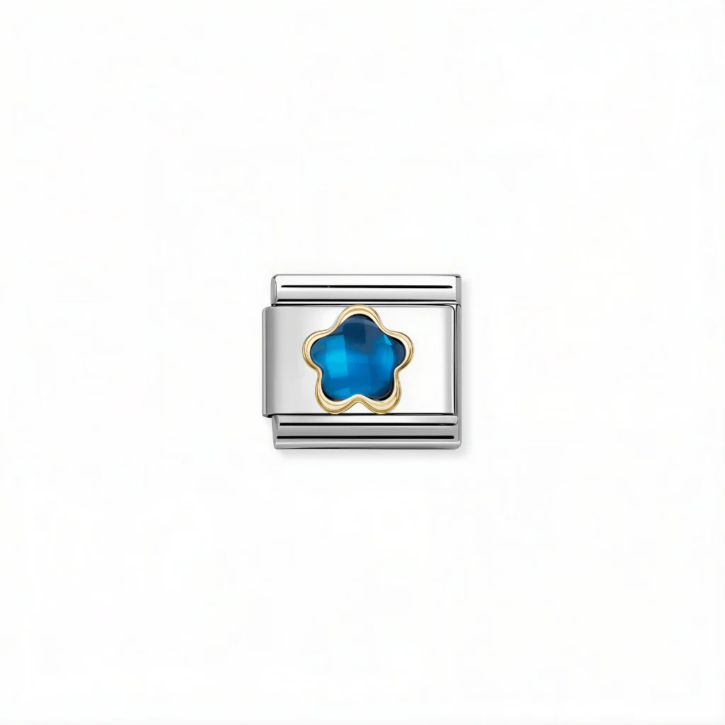 Nomination Composable Link - Blue Flower in 18k Gold