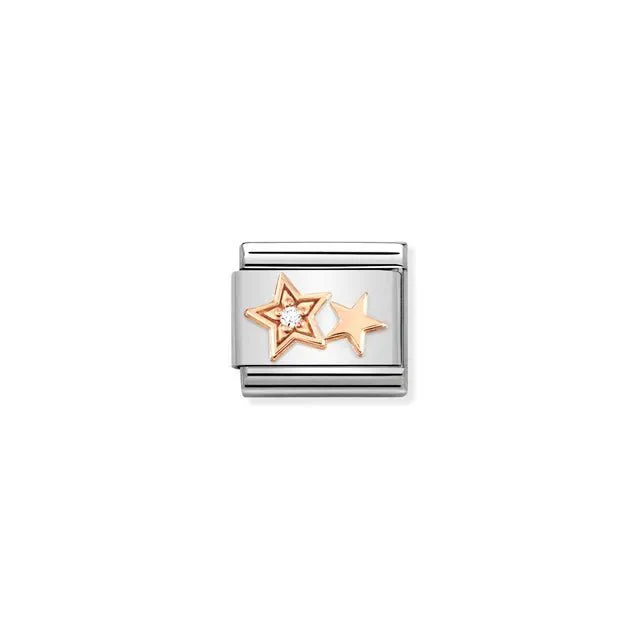 Nomination Composable Link - Double Heart With CZ