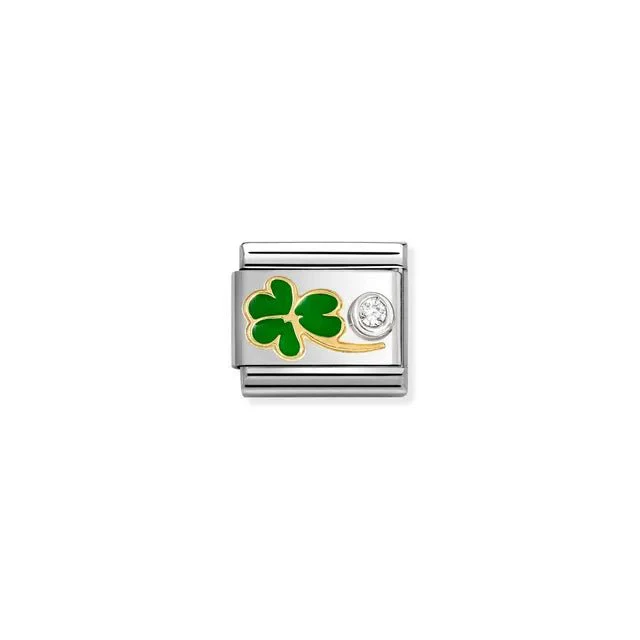 Nomination Composable Link - Green Clover & CZ