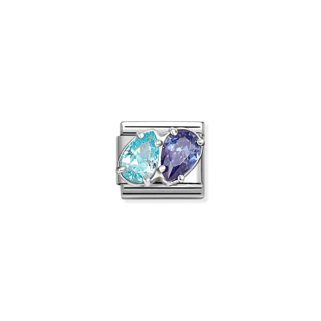 Nomination Composable Link - Light Blue & Blue Twin Drops