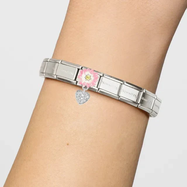 Nomination Composable Link - Pink Flower And Heart - Image 3