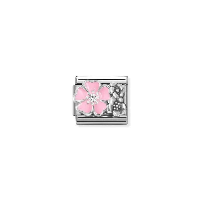 Nomination Composable Link - Pink Flower With CZ