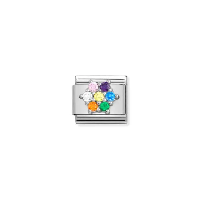 Nomination Composable Link - Rainbow Flower