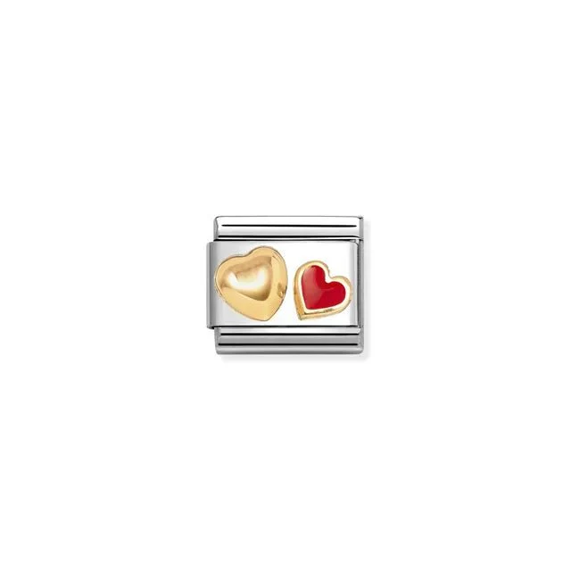 Nomination Composable Link - Raised Heart & Red Heart