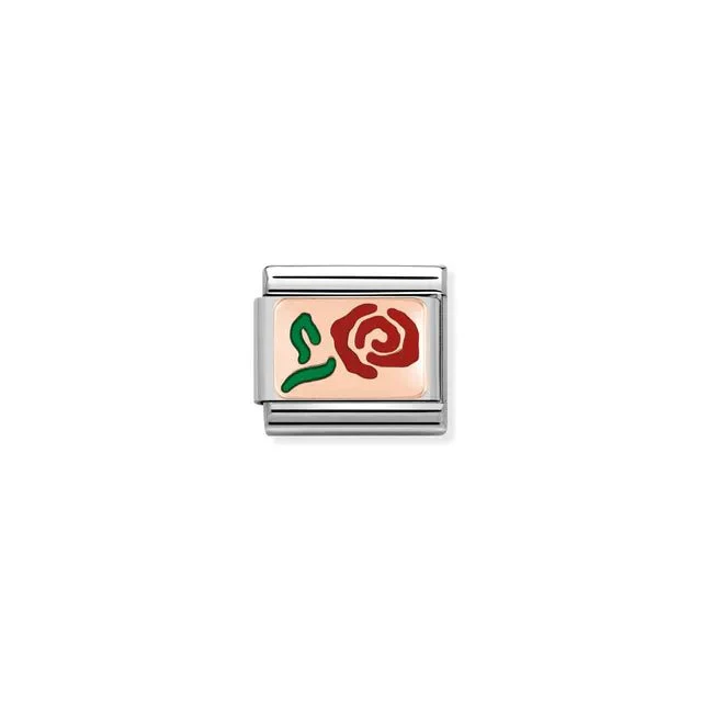 Nomination Composable Link Rose Gold - Red And Green Rose