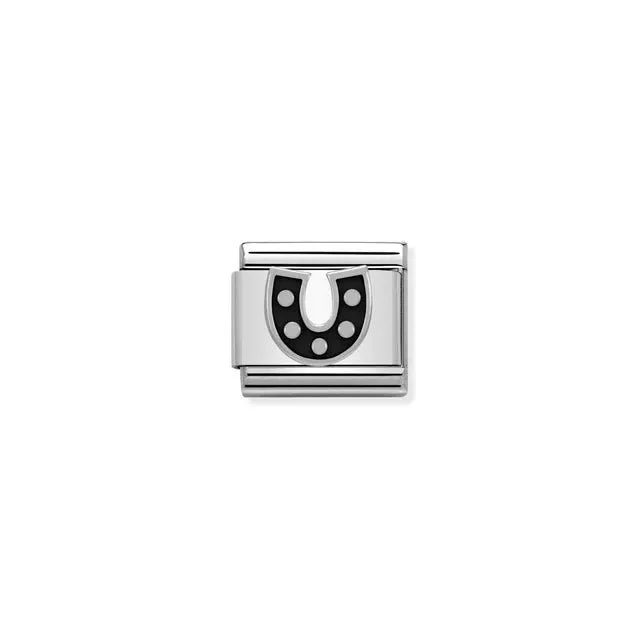 Nomination Composable Link Silver - Black Horseshoe
