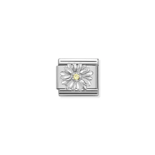 Nomination Composable Link Silver - Daisy With Yellow CZ
