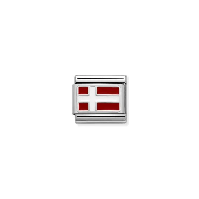 Nomination Composable Link Silver - Denmark Flag