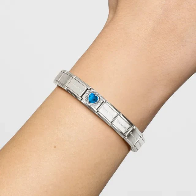 Nomination Composable Link Silver - Faceted Blue Heart - Image 3