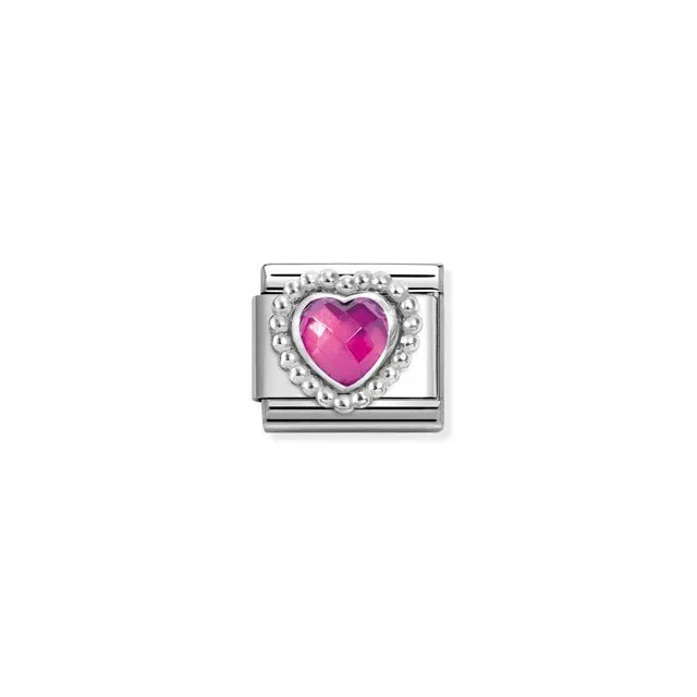 Nomination Composable Link Silver - Fuchsia Heart
