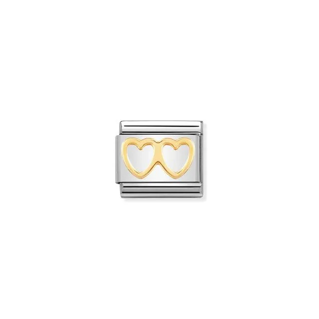 Nomination Composable Link Silver - Gold Double Heart