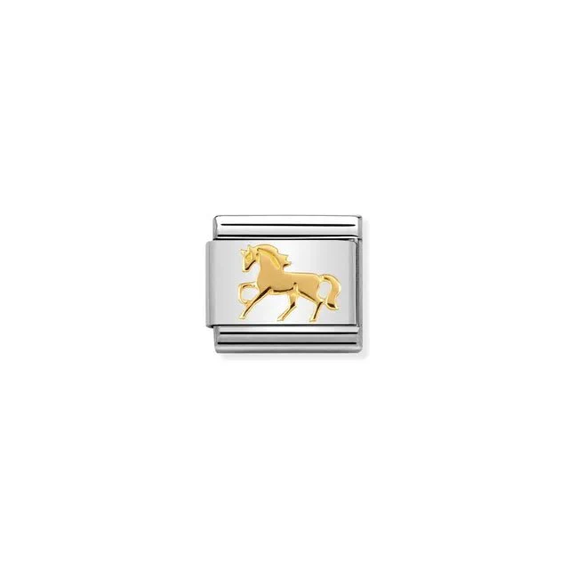Nomination Composable Link Silver - Gold Galloping Horse