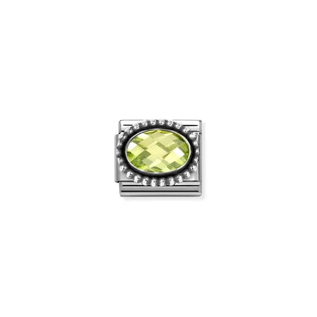 Nomination Composable Link Silver - Light Green CZ, Vintage Effect