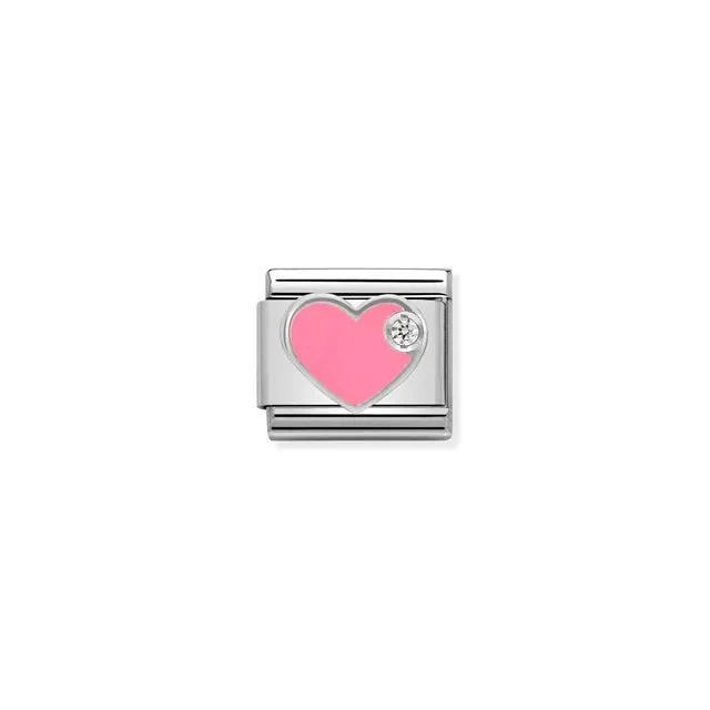 Nomination Composable Link Silver - Pink Enamel Heart