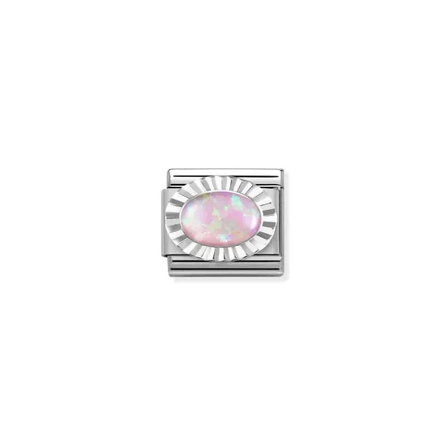 Nomination Composable Link Silver - Pink Opal And Sterling Silver