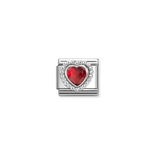 Nomination Composable Link Silver - Red CZ Heart