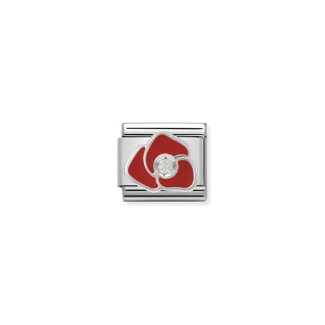 Nomination Composable Link Silver - Red Enamel Rose