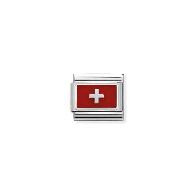 Nomination Composable Link Silver - Switzerland Flag