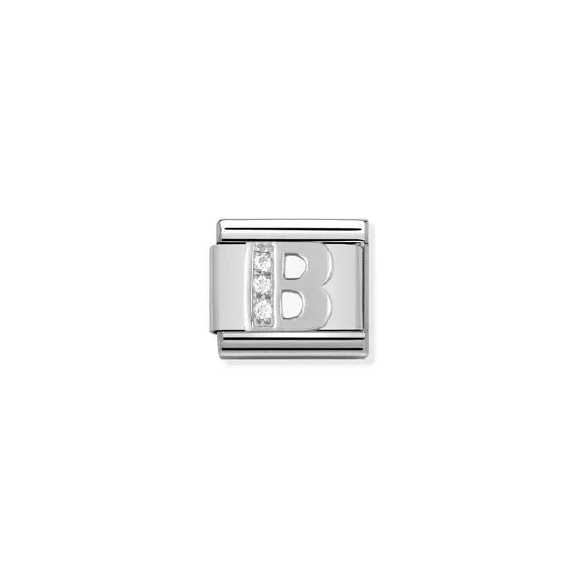 Nomination Composable Link Silver With Stones - Letter B