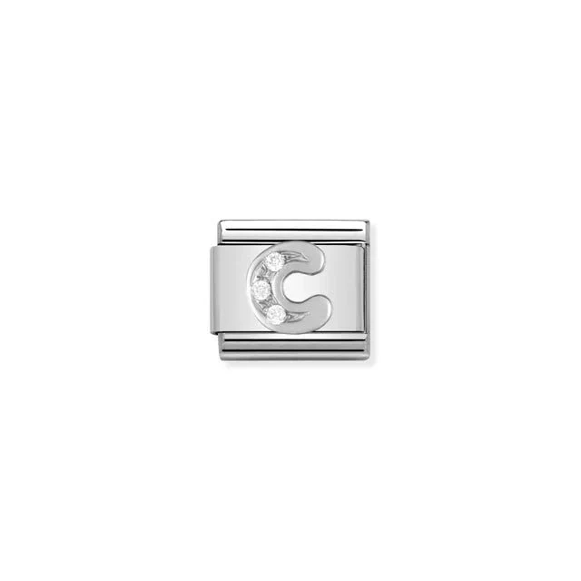 Nomination Composable Link Silver With Stones - Letter C