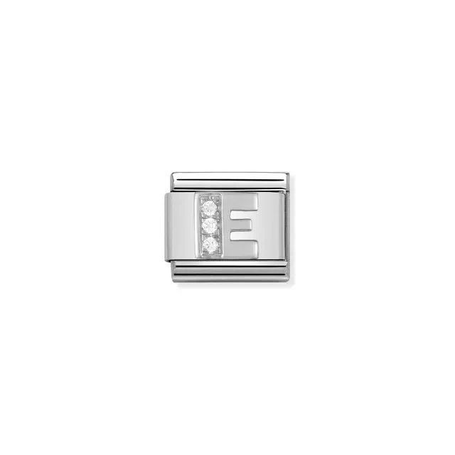 Nomination Composable Link Silver With Stones - Letter E