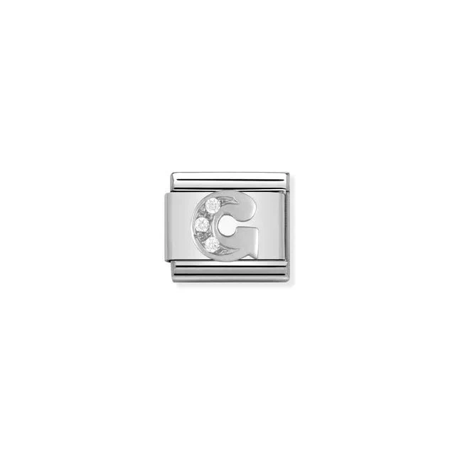 Nomination Composable Link Silver With Stones - Letter G