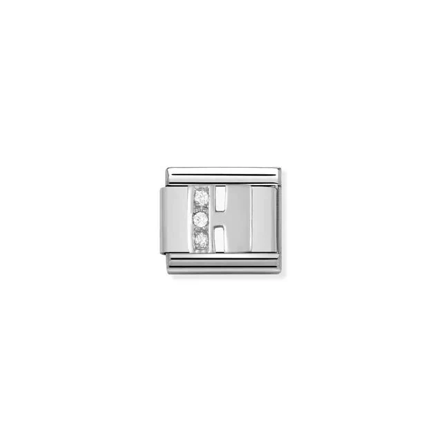 Nomination Composable Link Silver With Stones - Letter H