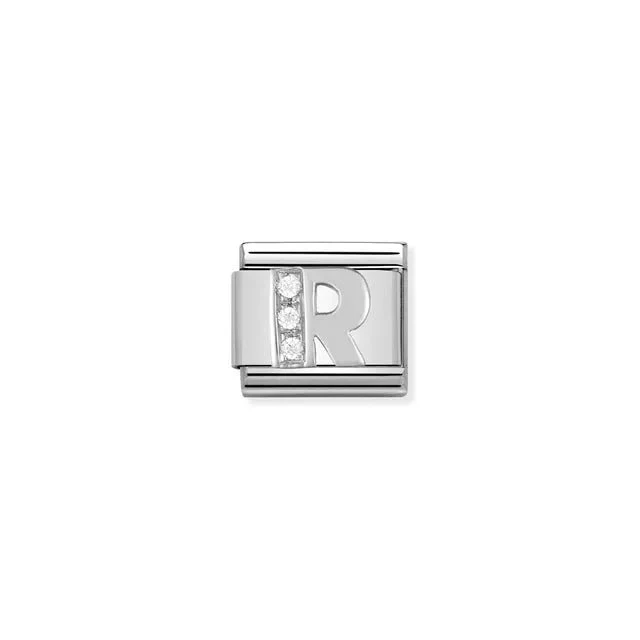 Nomination Composable Link Silver With Stones - Letter R