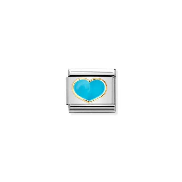 Nomination Composable Link - Turquoise Heart