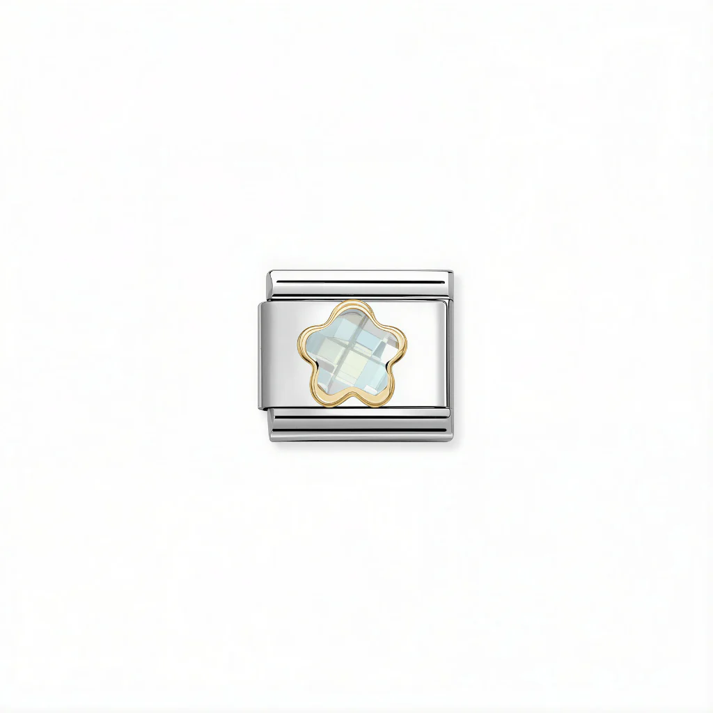 Nomination Composable Link - White Flower in 18k Gold