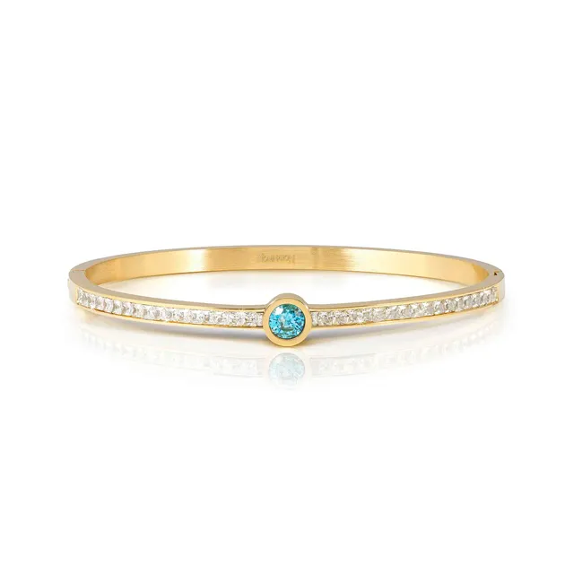 Nomination Pretty Bangles Bracelet - Central Light Blue CZ