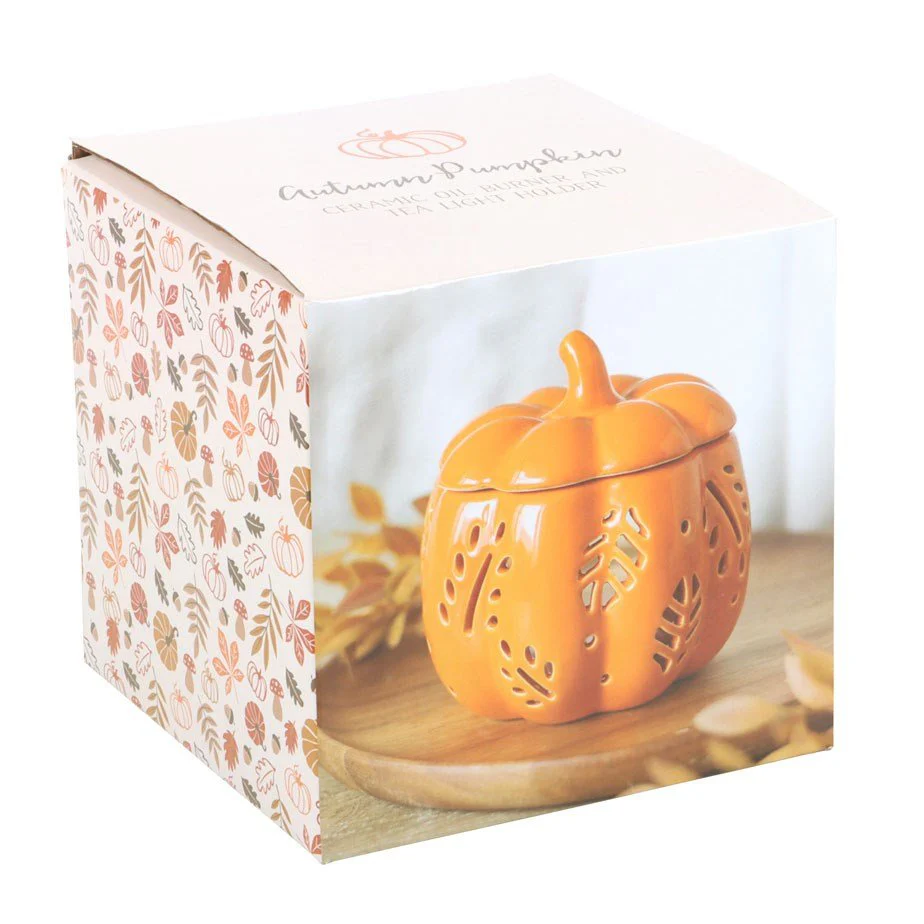 Orange Autumn Leaves Pumpkin Oil Burner - Image 6