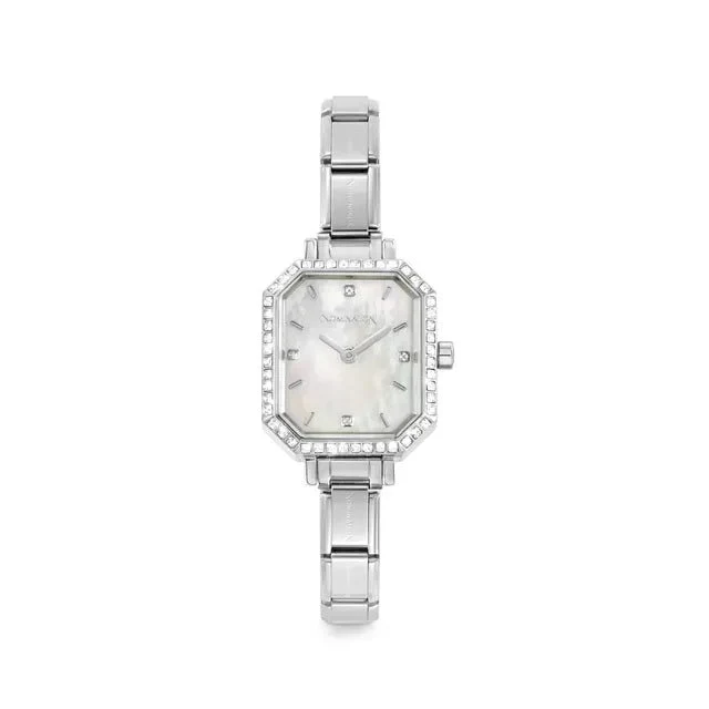 Paris Watch With Stones - Mother Of Pearl