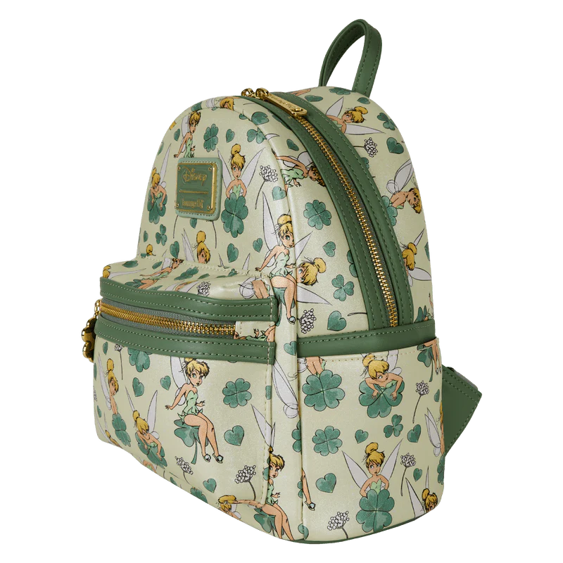 Loungefly Peter Pan Tinker Bell Clover All-Over Print Mini Backpack - Image 2