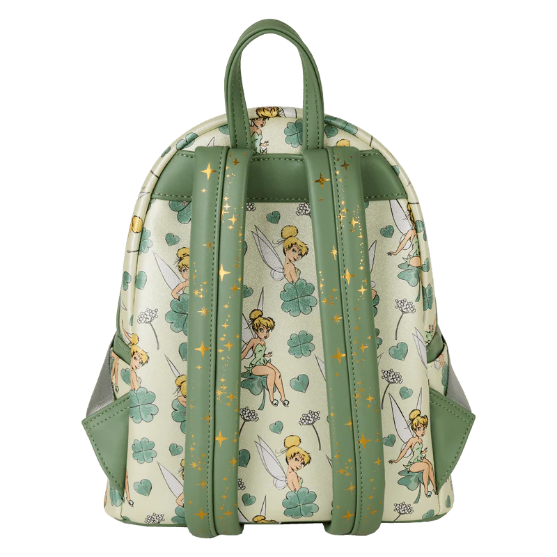 Loungefly Peter Pan Tinker Bell Clover All-Over Print Mini Backpack - Image 3