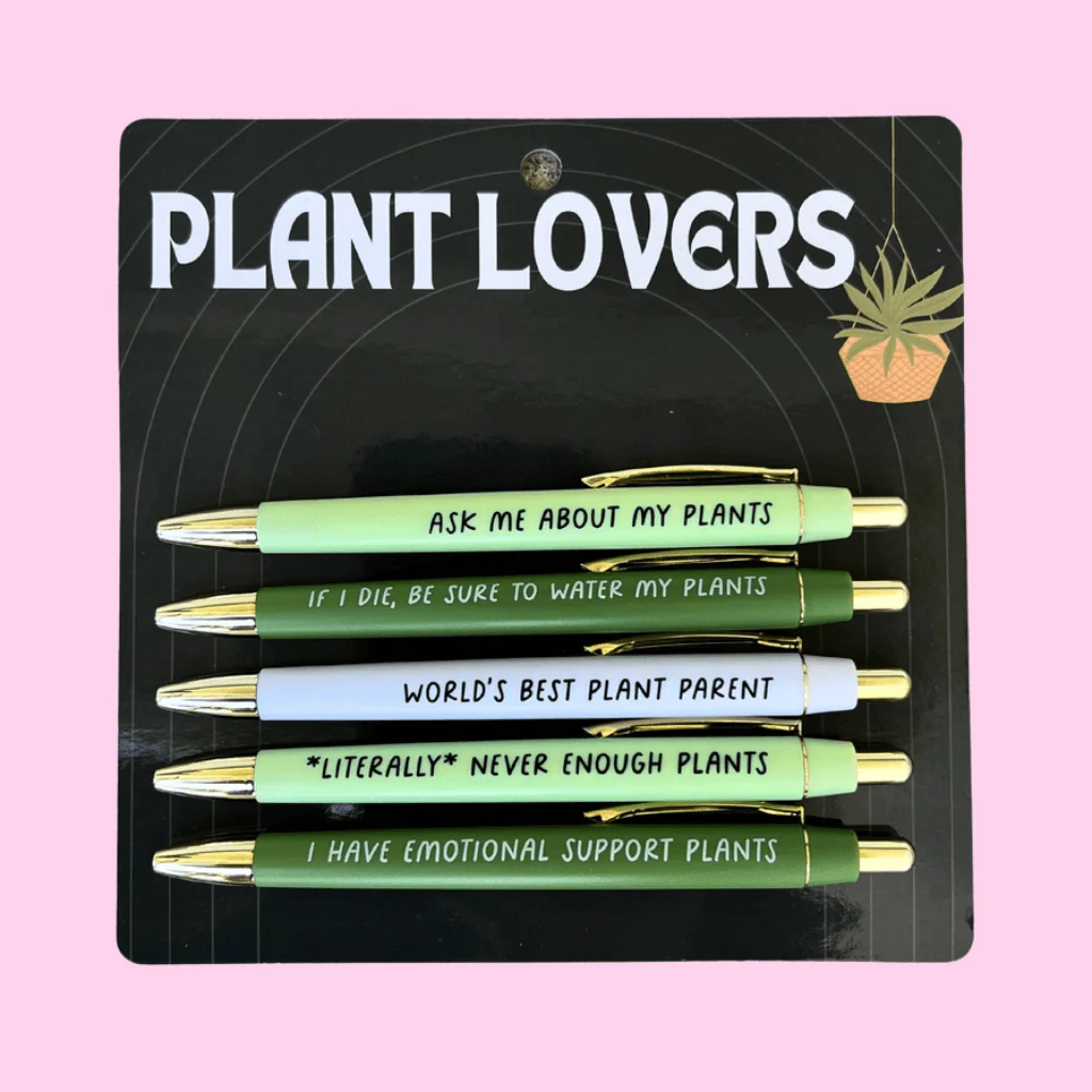 Plant Lovers Pen Set – Funny Black Ink Ballpoint Pens