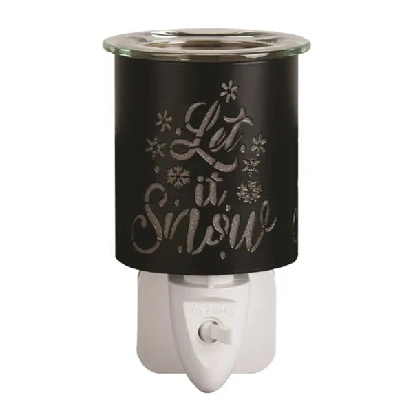 Plug-In Wax Melt Burner – Black & Gold Let It Snow 13cm - Image 2