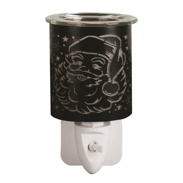 Plug-In Wax Melt Burner – Black & Gold Santa Silhouette 13cm - Image 2
