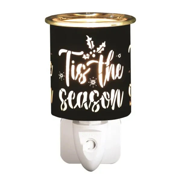 Plug-In Wax Melt Burner – Black & Gold ’Tis the Season 13cm