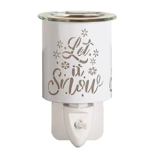 Plug-In Wax Melt Burner – White & Gold Let It Snow 13cm - Image 2