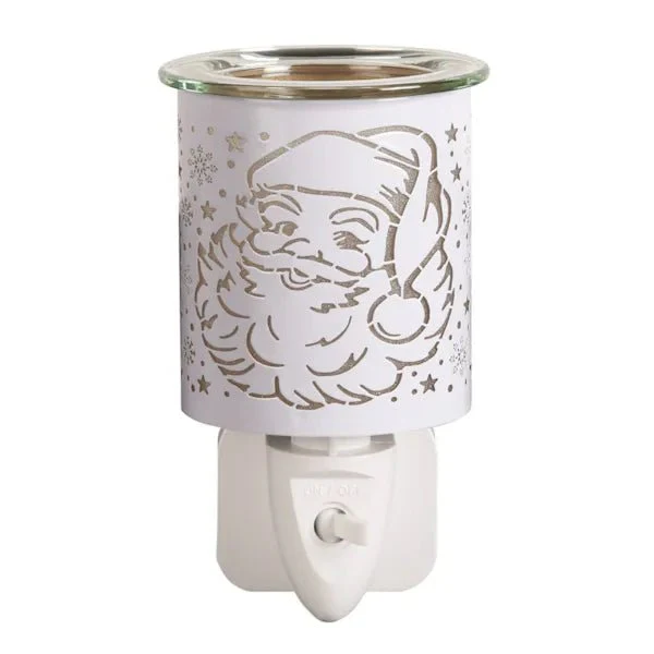 Plug-In Wax Melt Burner – White & Gold Santa Silhouette 13cm - Image 2