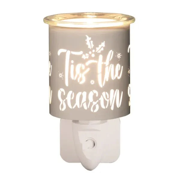 Plug-In Wax Melt Burner – White & Gold ’Tis the Season 13cm