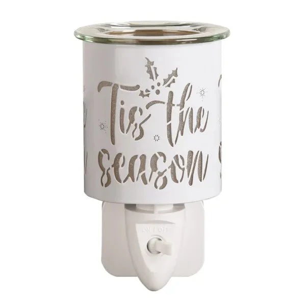 Plug-In Wax Melt Burner – White & Gold ’Tis the Season 13cm - Image 2