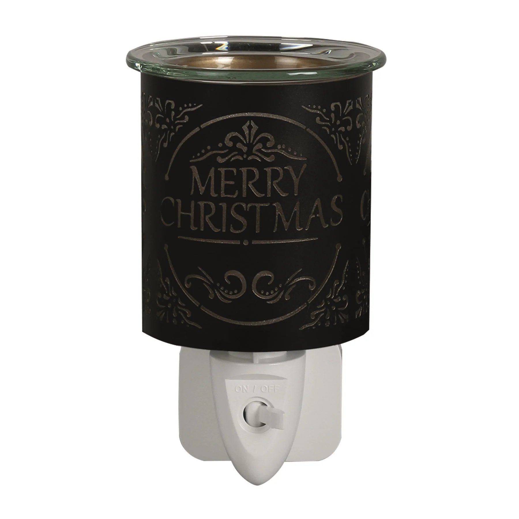Plug In Wax Warmer -  Black & Gold Silhouette Merry Christmas - Image 3