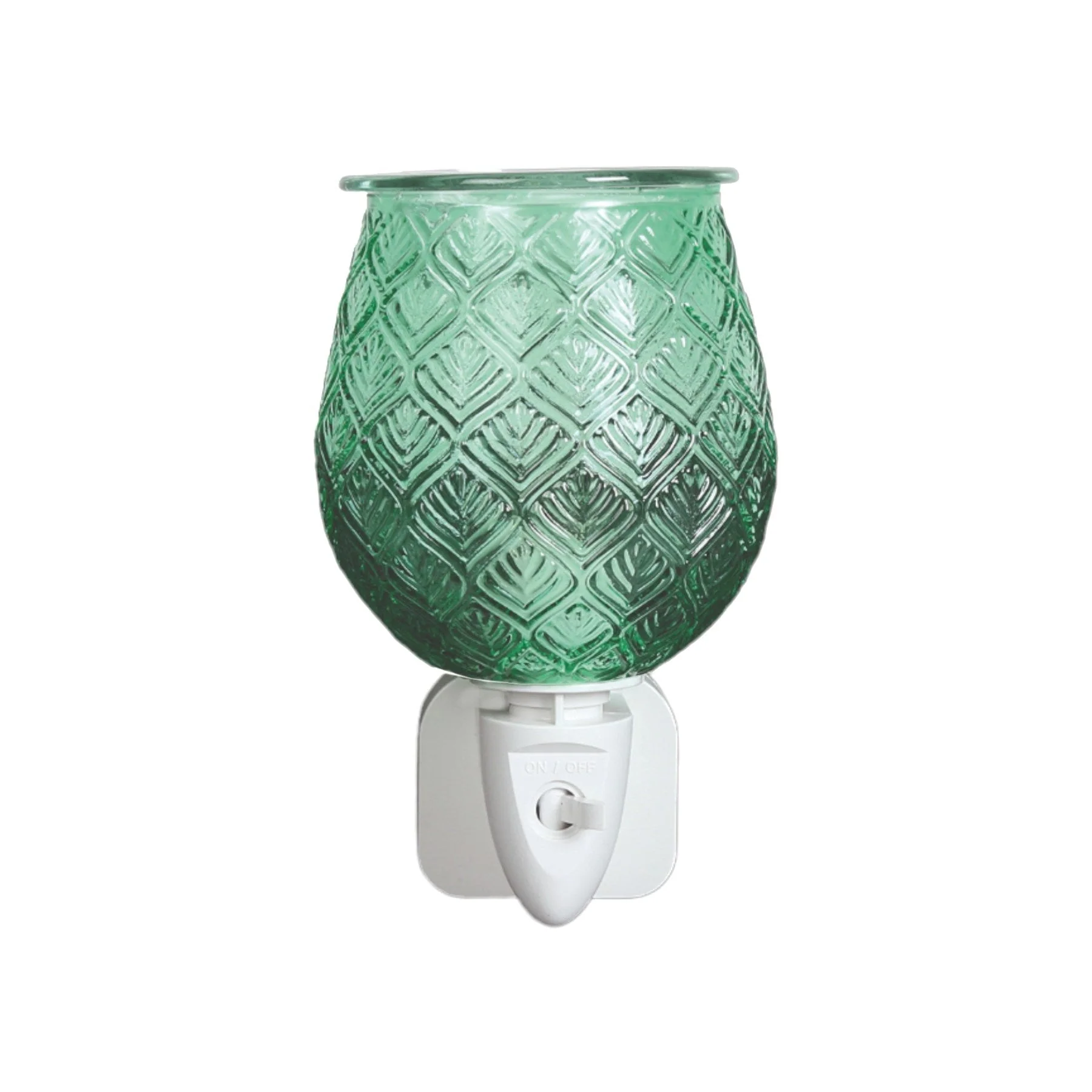 Green Leaf Glass Plug-In Wax Melt Burner