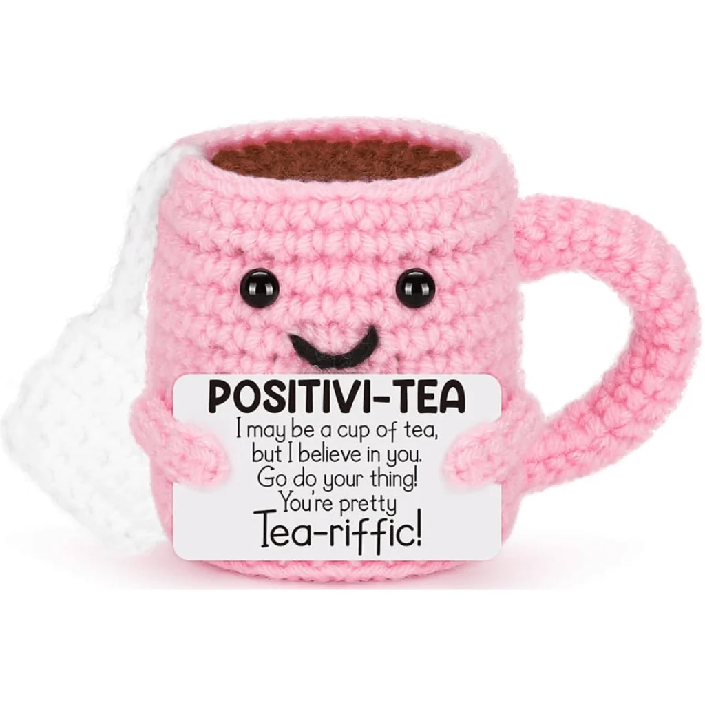 Positivi-Tea Crochet Mug Desk Decoration